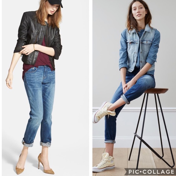 EUC Madewell Slim Boyjean Splatter Boyfriend Jeans